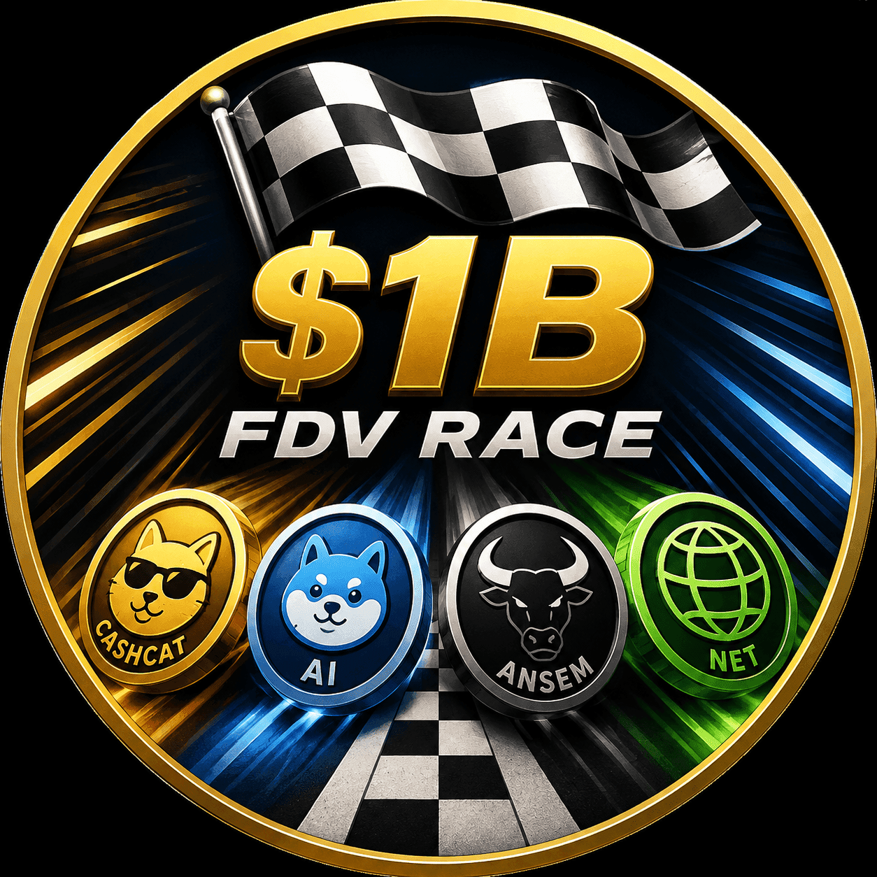 First to hit $1B FDV: ANSEM, CASHCAT, AI, or NET?